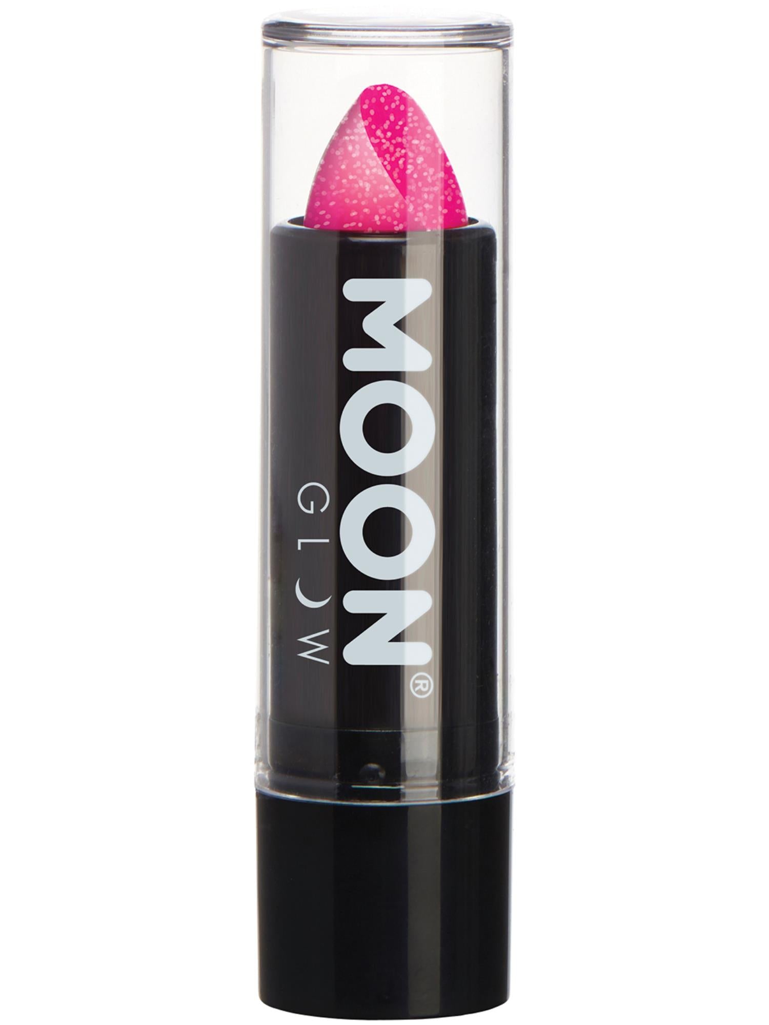 Moon Creations Glow Neon UV Glitter Lipstick, Magenta, 4.2g Single