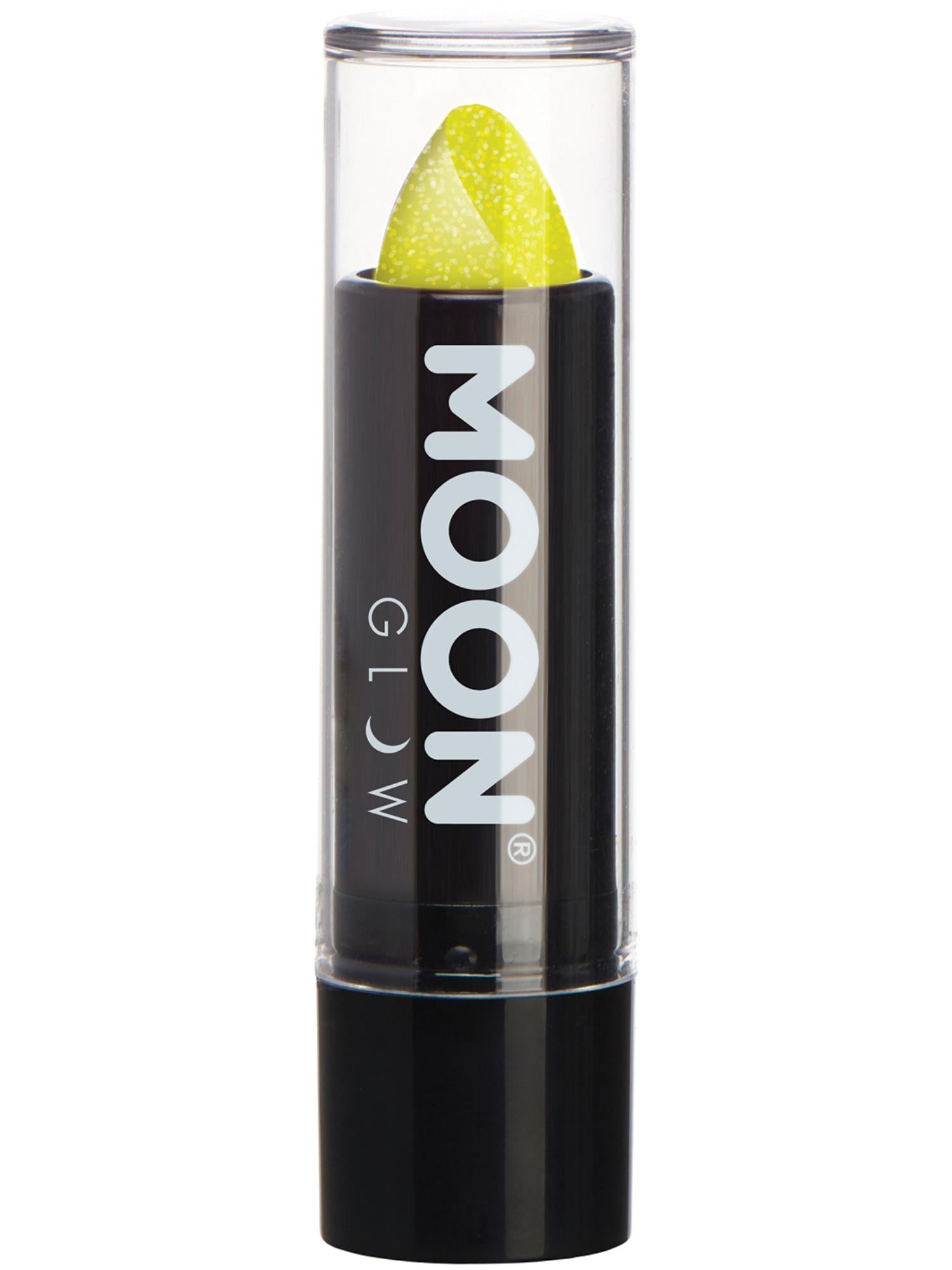 Moon Creations Glow Neon UV Glitter Lipstick, Yellow, 4.2g Single
