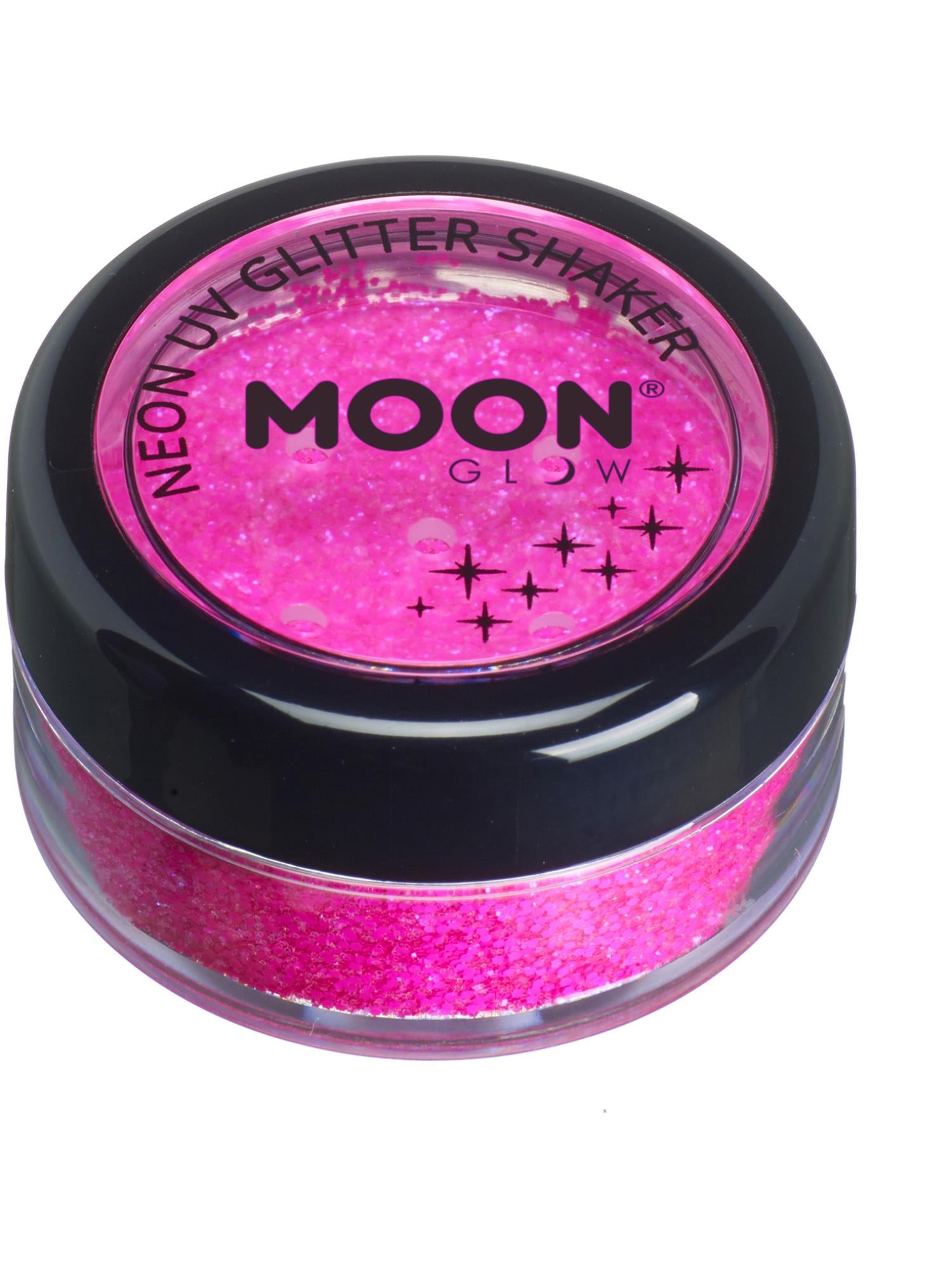 Moon Creations Glow Neon UV Glitter Shaker, Magenta, 4.2g Single