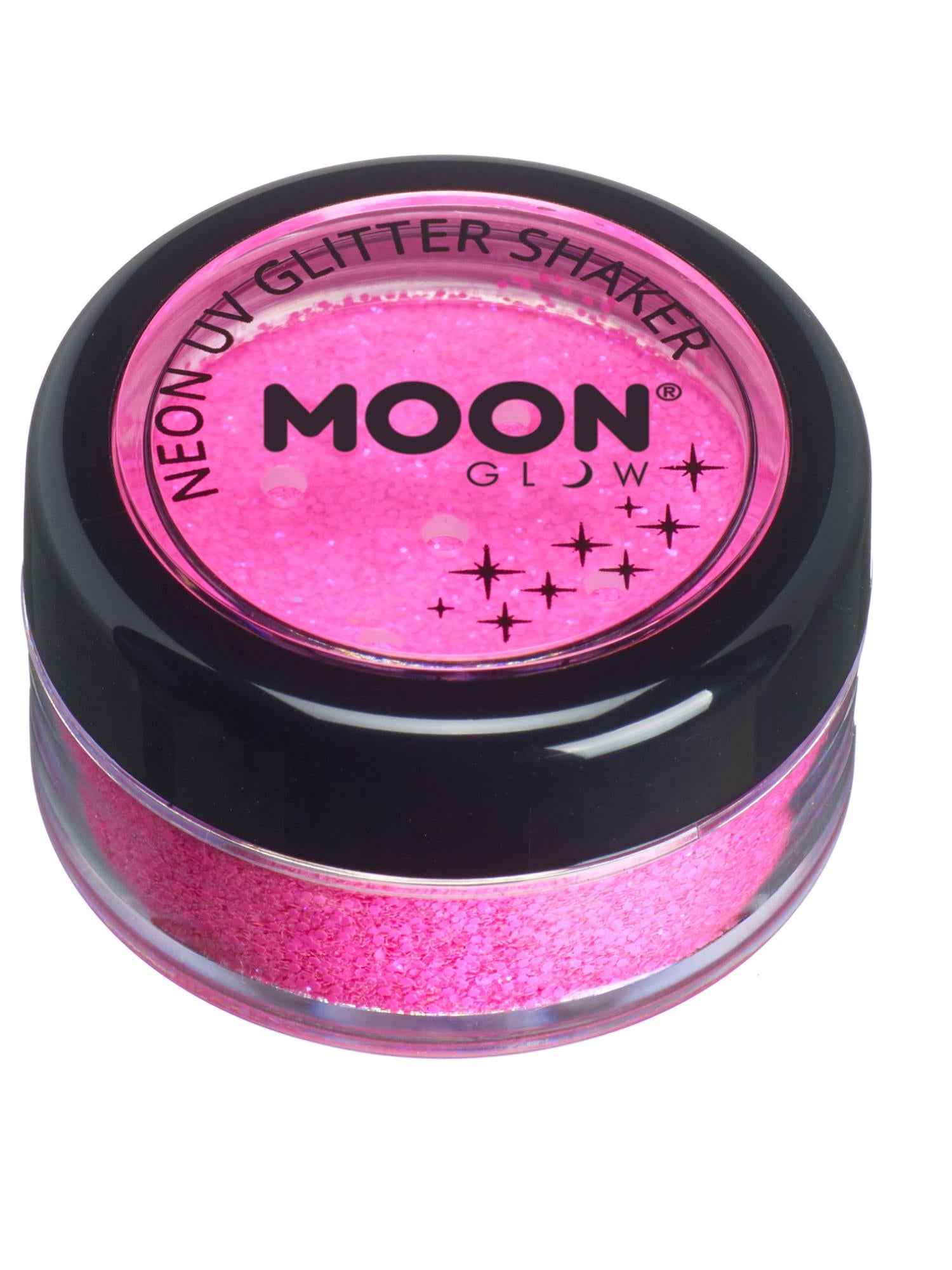 Moon Creations Glow Neon UV Glitter Shaker, Pink, 4.2g Single