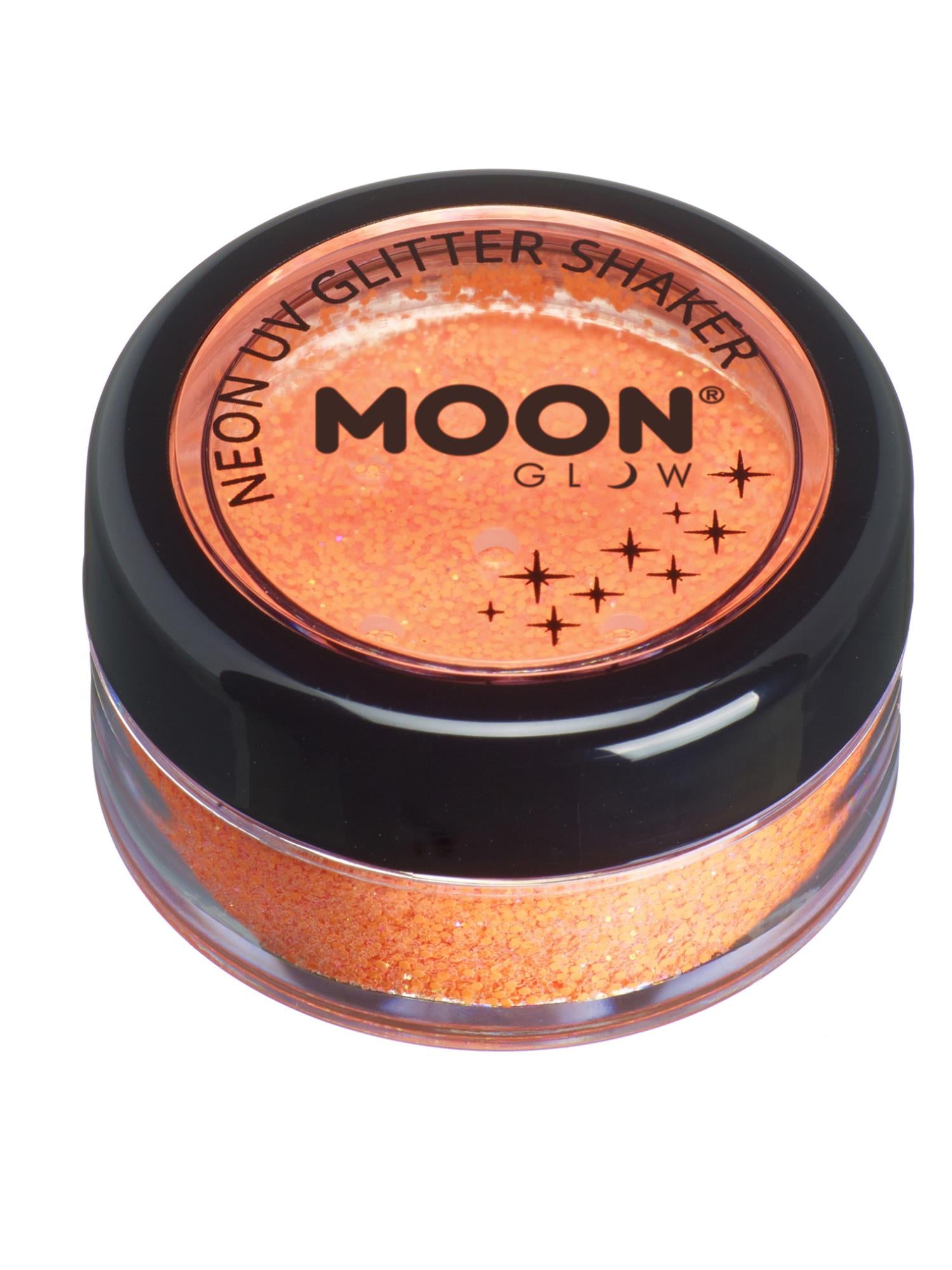 Moon Creations Glow Neon UV Glitter Shaker, Orange, 4.2g Single