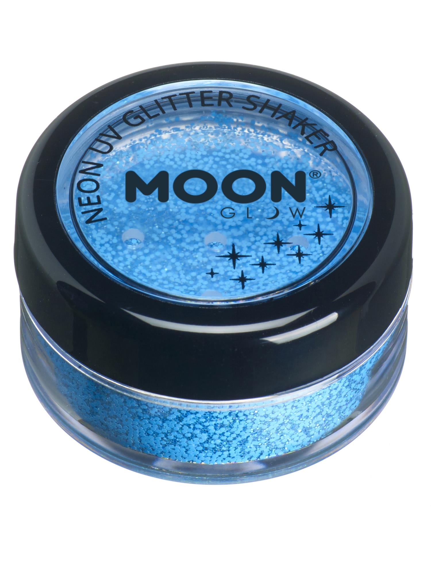 Moon Creations Glow Neon UV Glitter Shaker, Blue, 5g Single