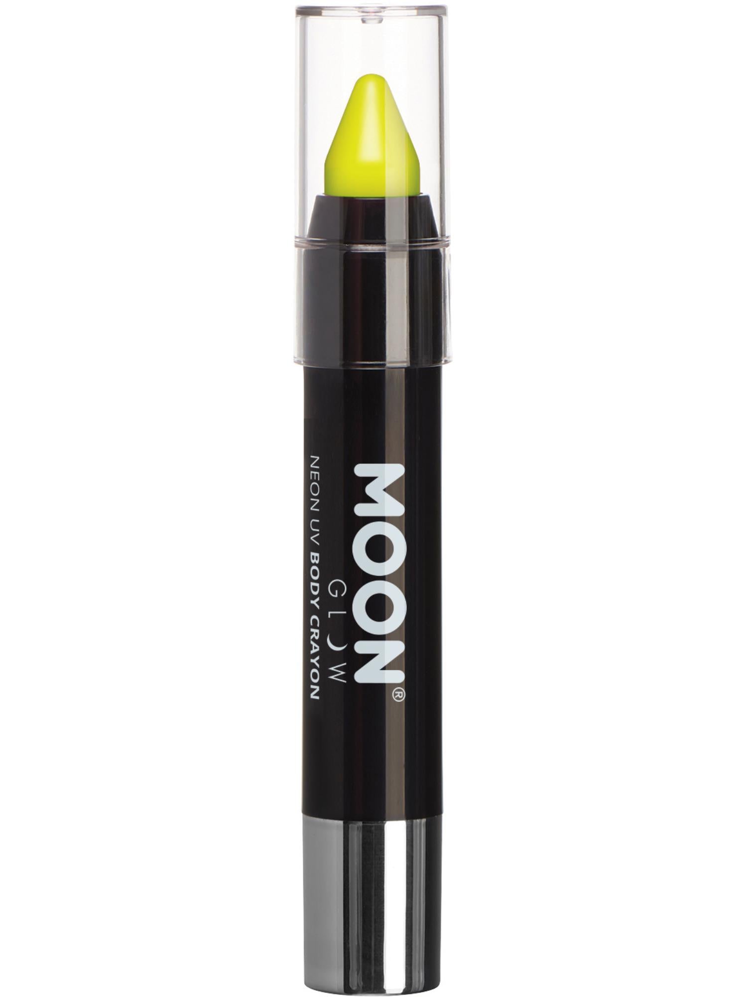 Moon Creations Glow Intense Neon UV Body Crayons, Intense Ye, Single, 3.2g
