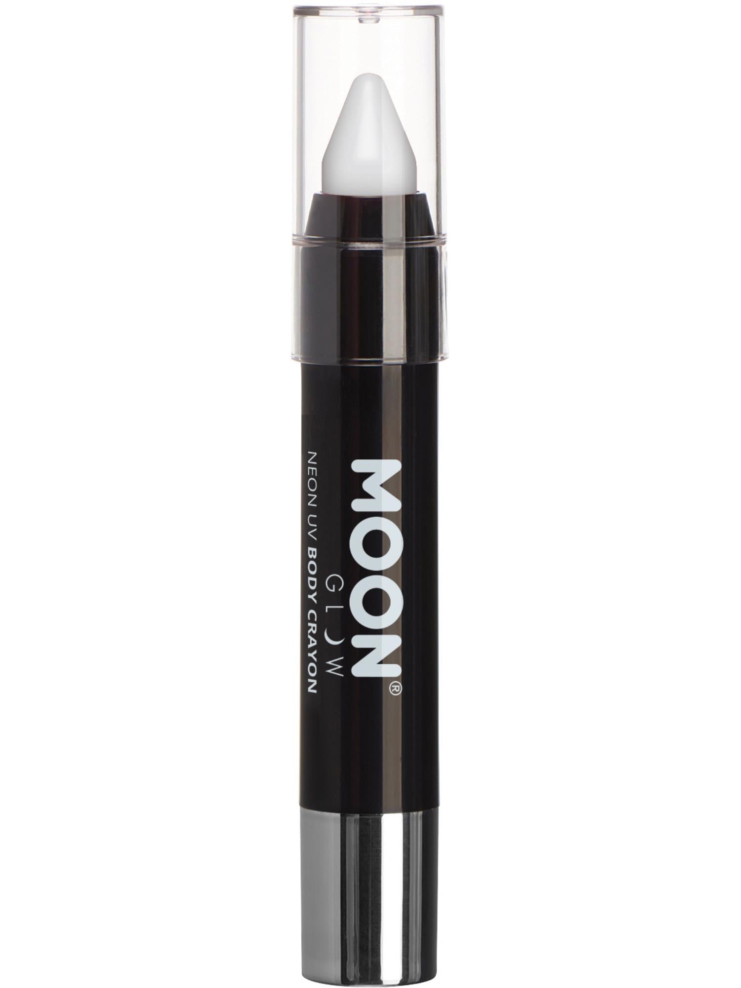 Moon Creations Glow Intense Neon UV Body Crayons, White, Single, 3.2g