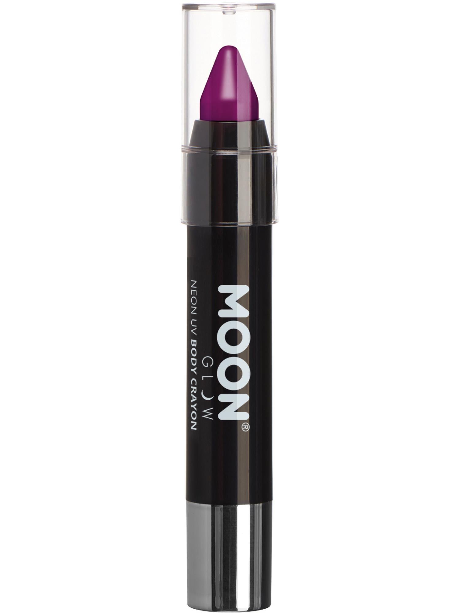 Moon Creations Glow Intense Neon UV Body Crayons, Intense Pu, Single, 3.2g