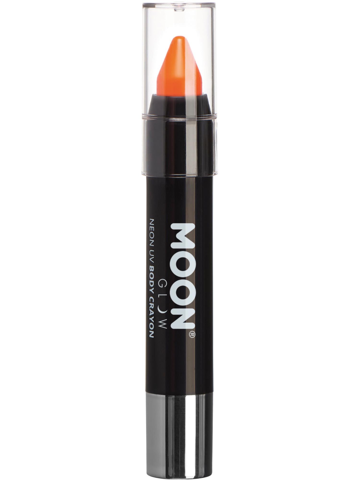 Moon Creations Glow Pastel Neon UV Body Crayons, Pastel Oran, Single, 3.2g