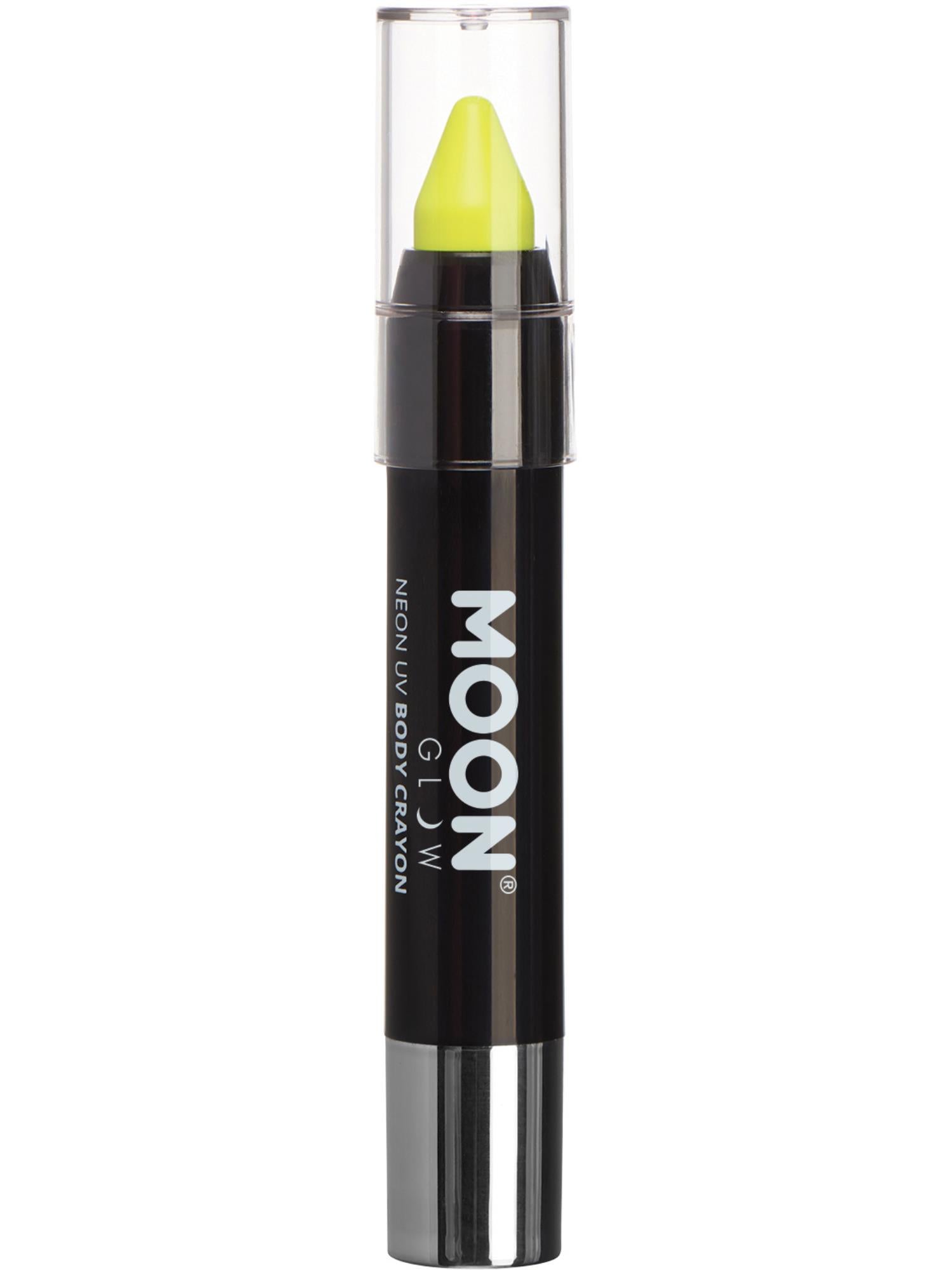 Moon Creations Glow Pastel Neon UV Body Crayons, Pastel Yell, Single, 3.2g