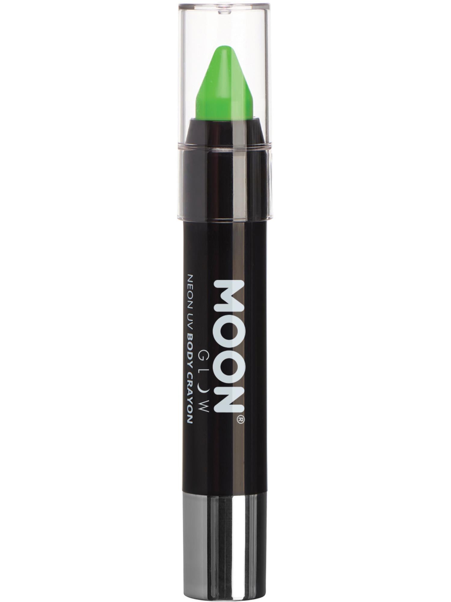 Moon Creations Glow Pastel Neon UV Body Crayons, Pastel Gree, Single, 3.2g
