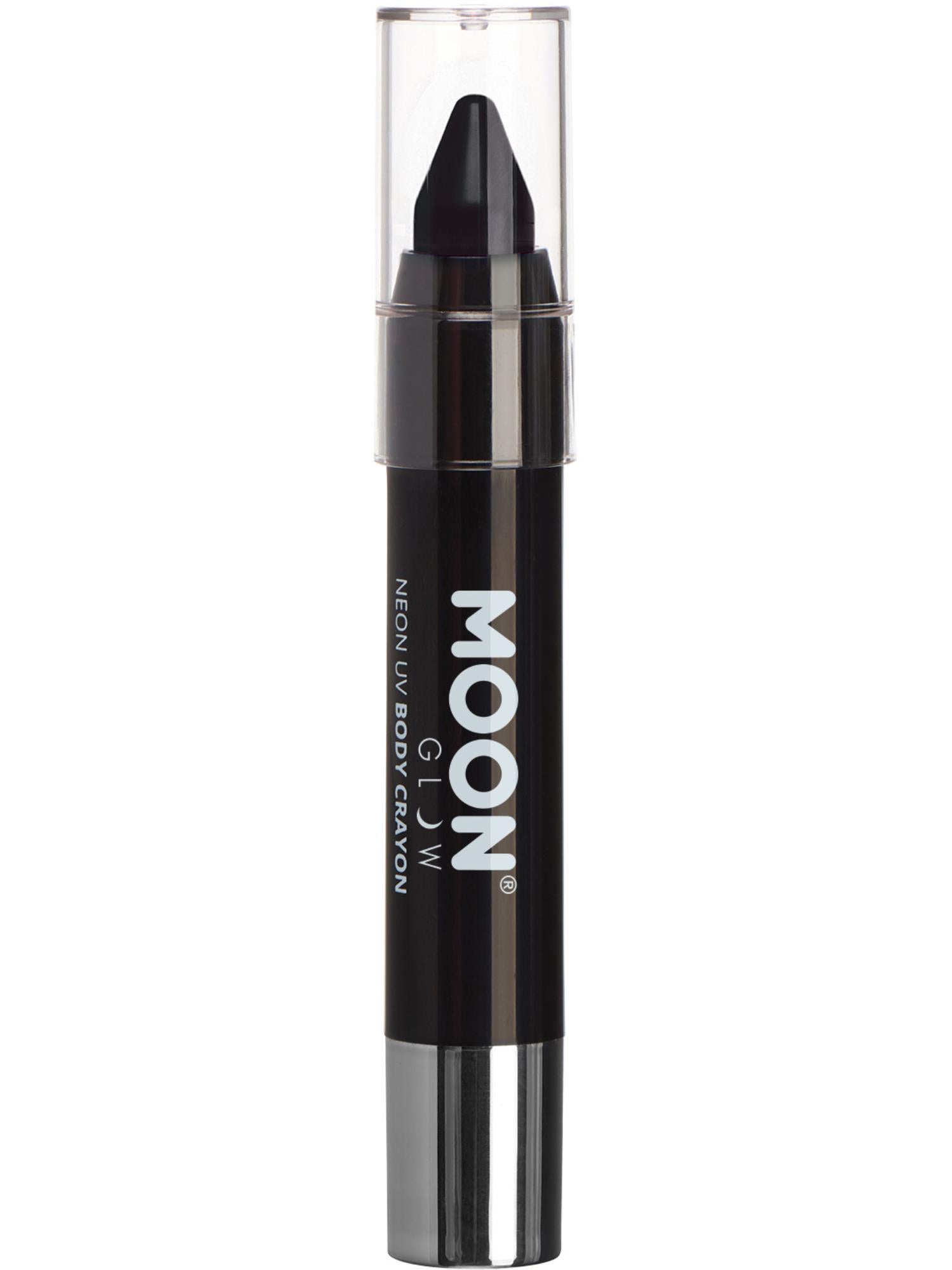Moon Creations Glow Pastel Neon UV Body Crayons, Black, Single, 3.2g