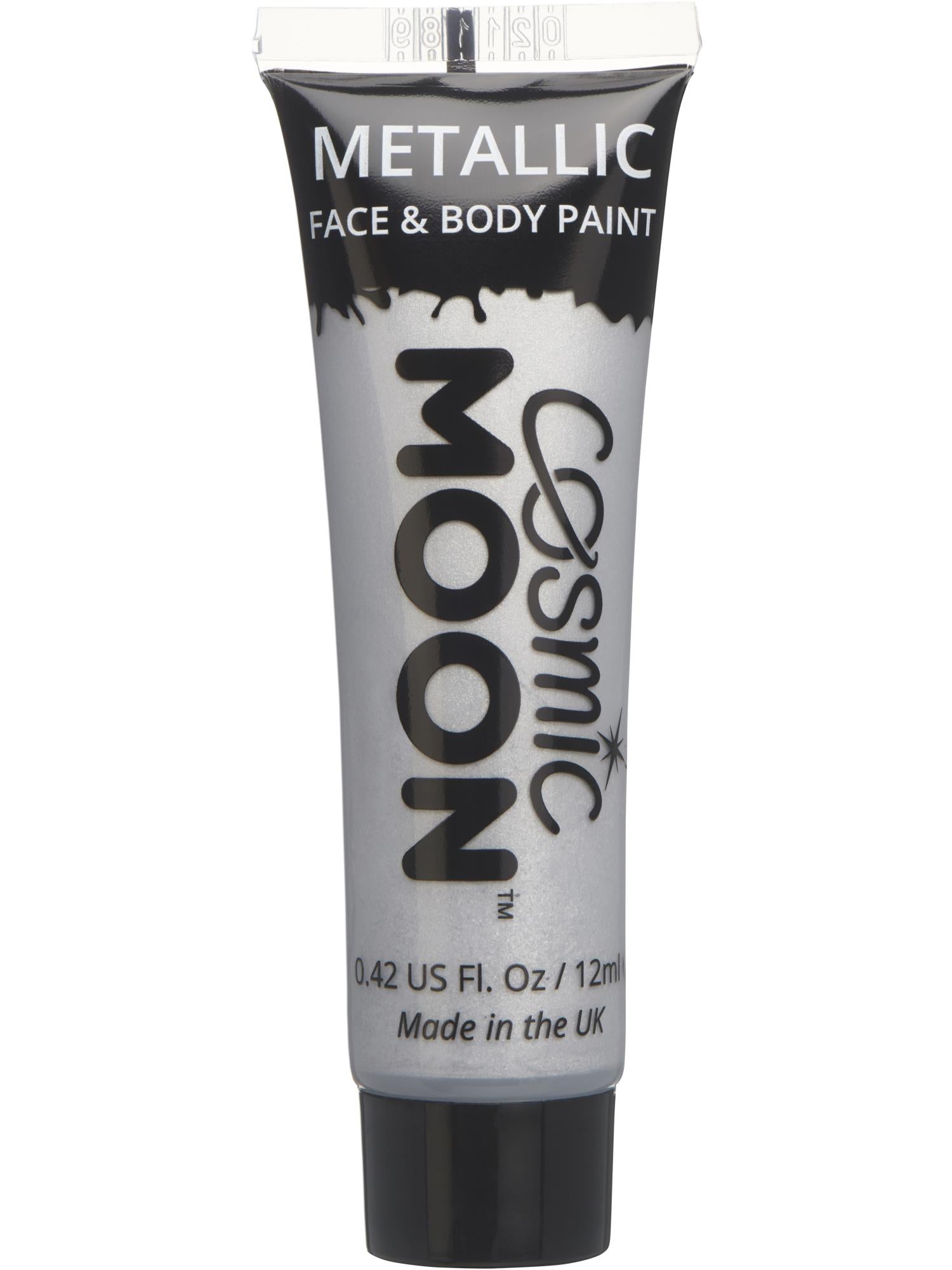 Cosmic Moon Creations Metallic Face & Body Paint, Silver, Single, 12ml