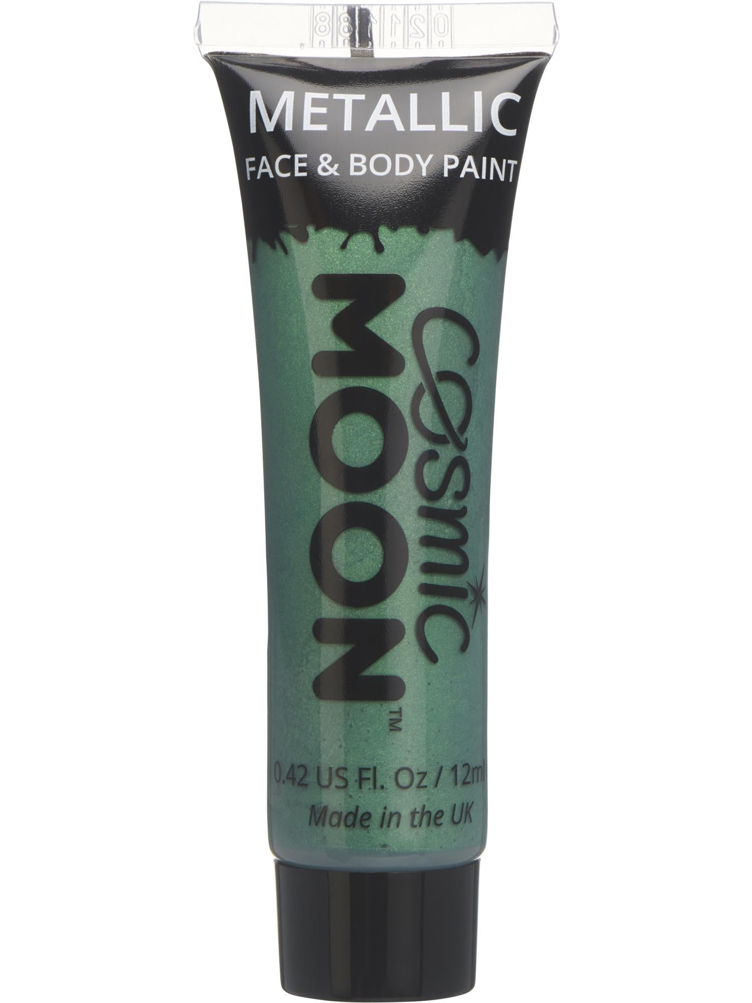 Cosmic Moon Creations Metallic Face & Body paint, Green, Single, 12ml