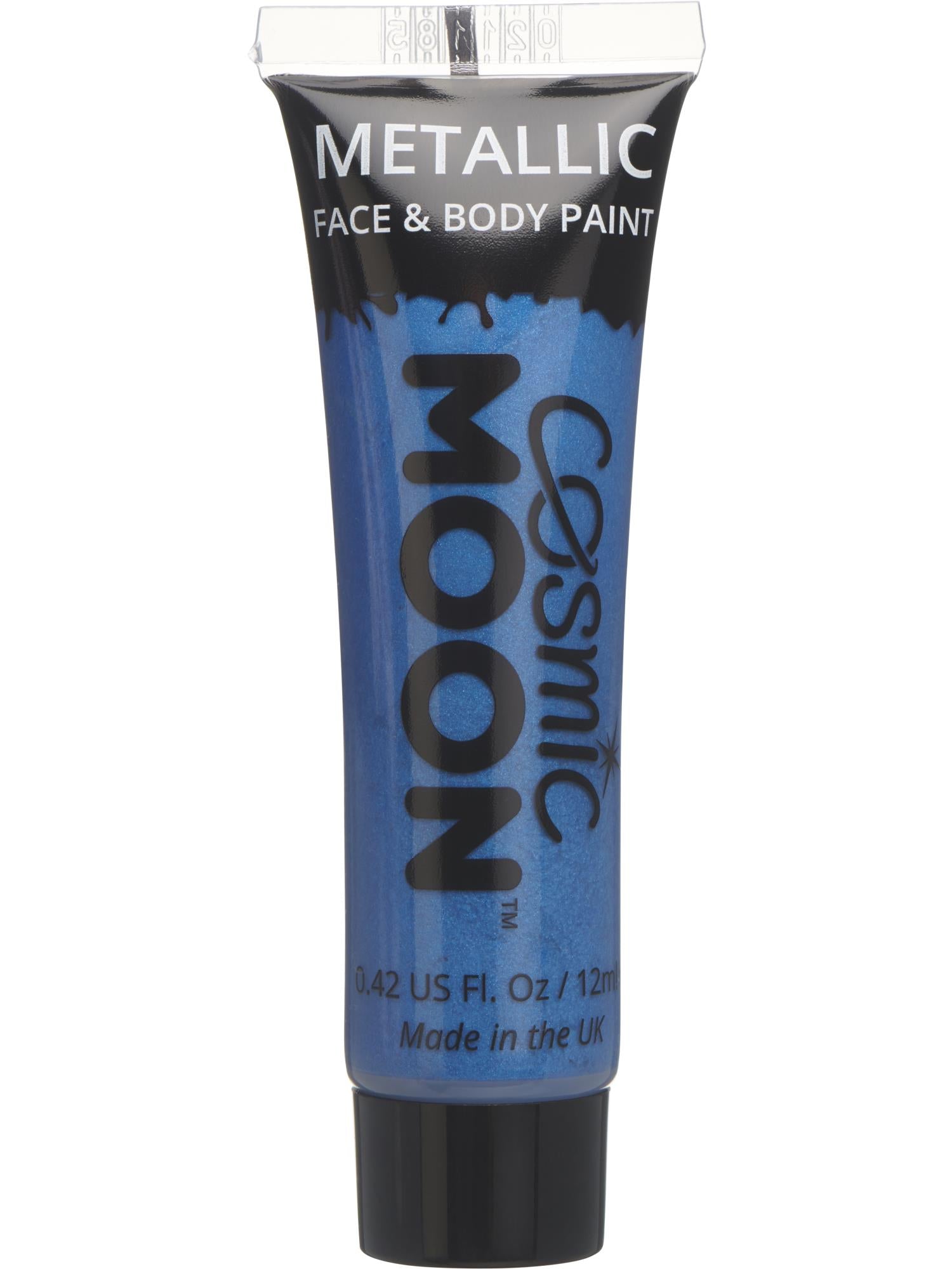 Cosmic Moon Creations Metallic Face & Body Paint, Blue, Single, 12ml