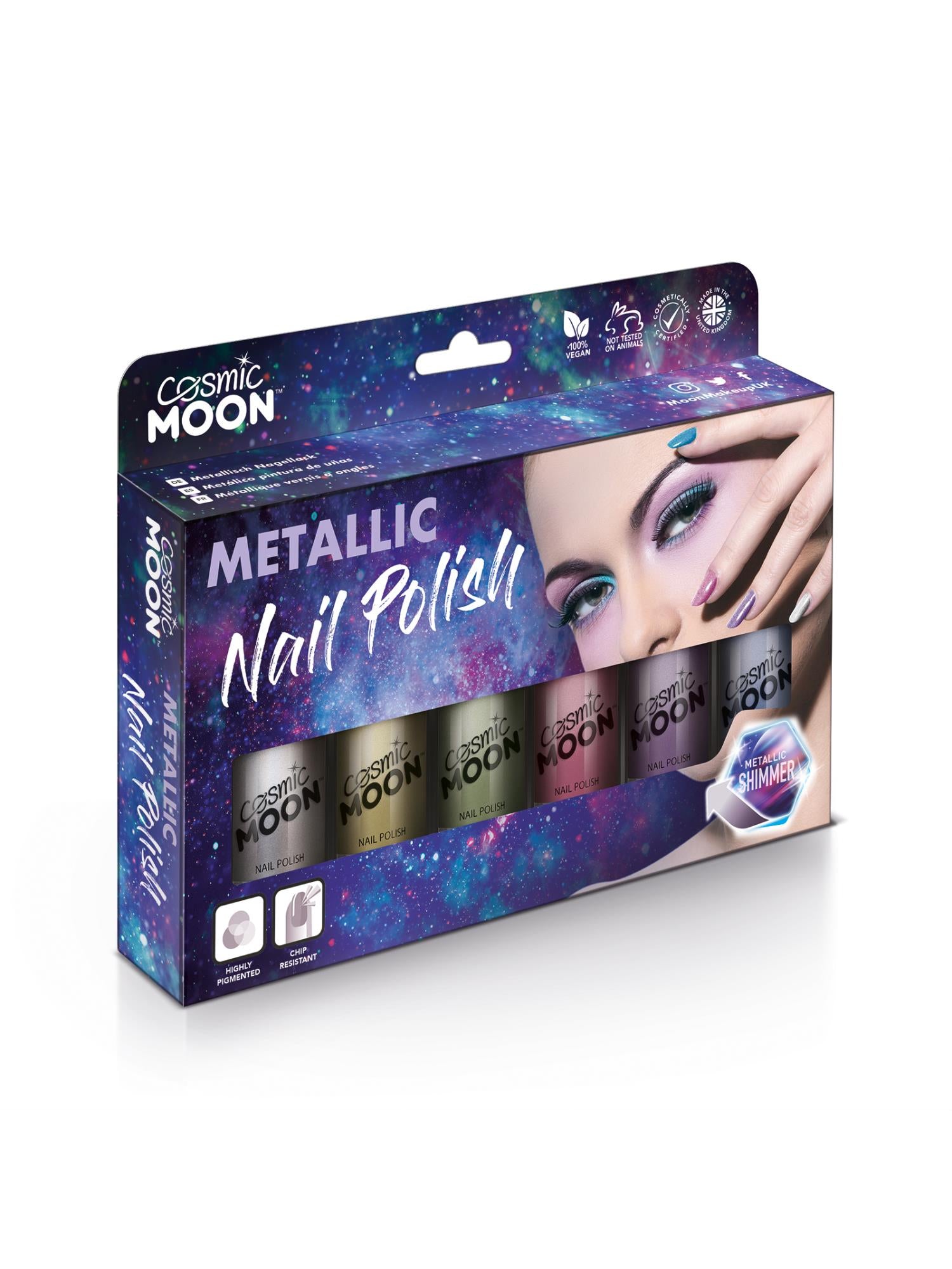 Cosmic Moon Creations Metallic Nail Polish, Assorted, Boxset, 14ml