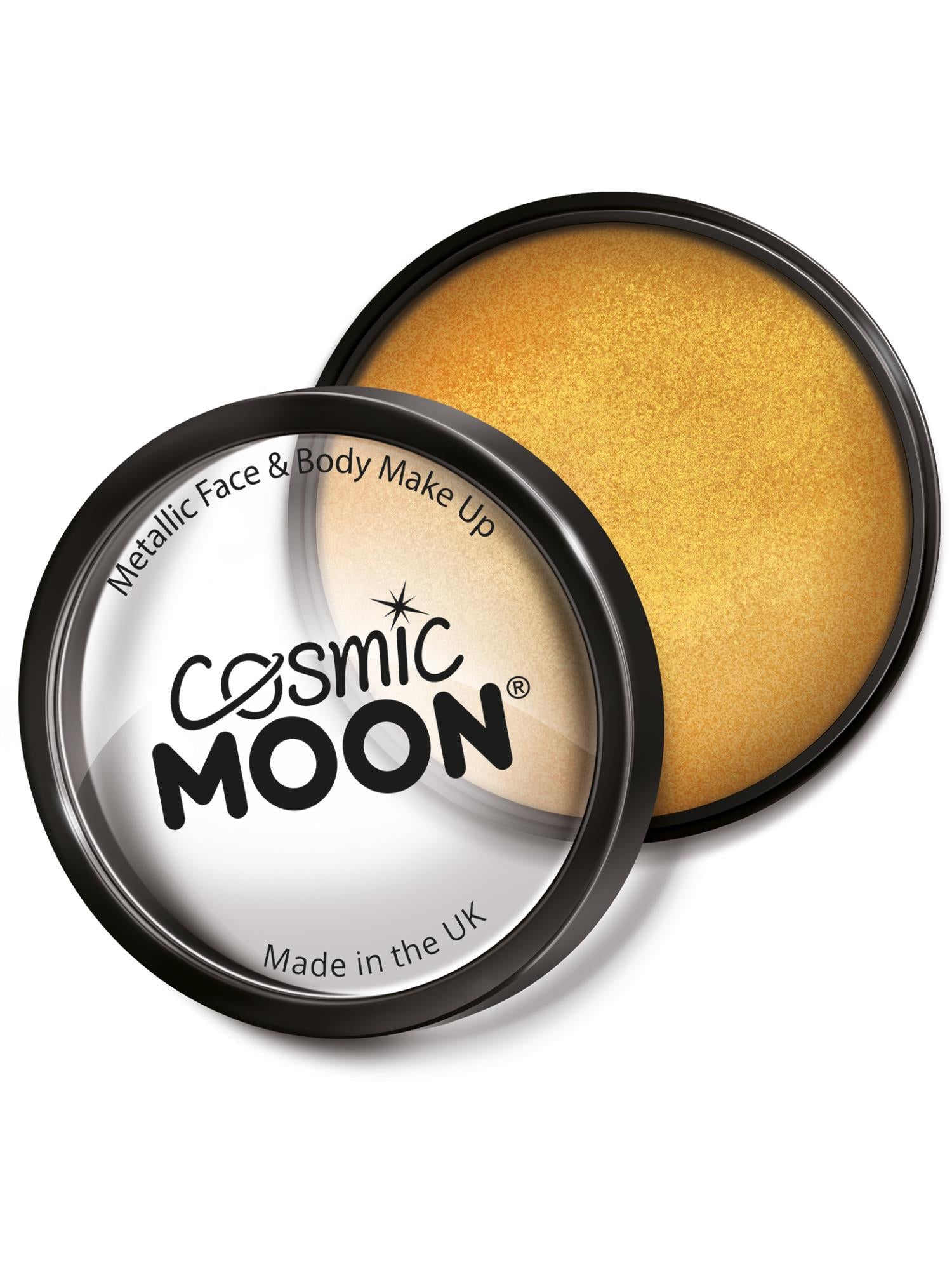 Cosmic Moon Creations Metallic Pro Face Paint Cake Pots, Gol, Single 36g