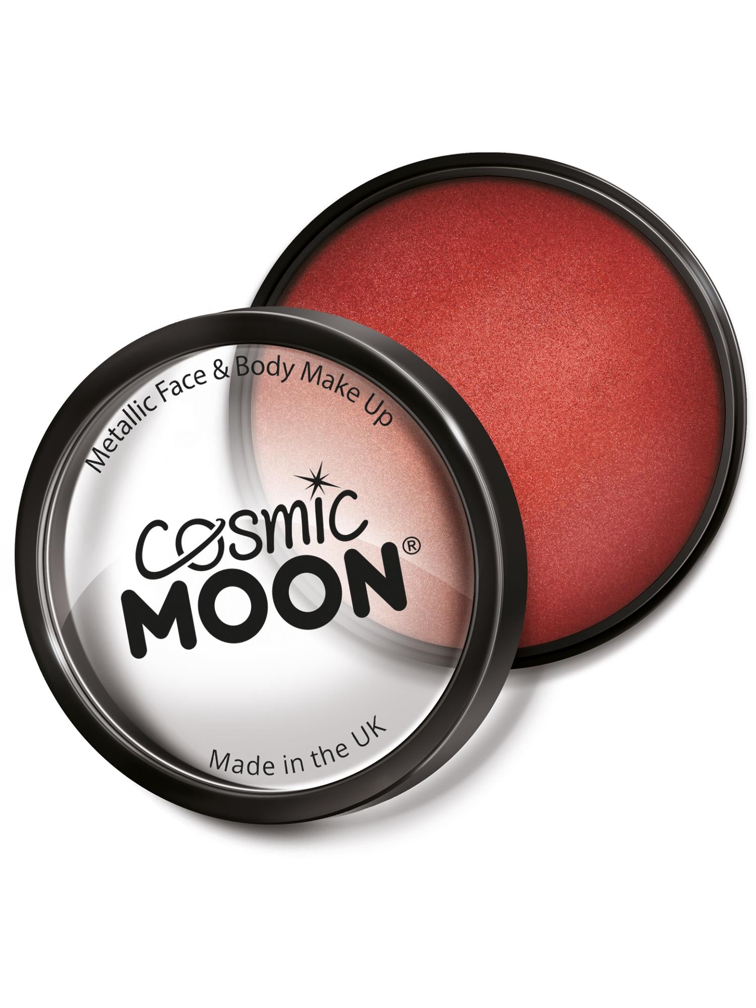 Cosmic Moon Creations Metallic Pro Face Paint Cake Pots, Red, Single, 36g