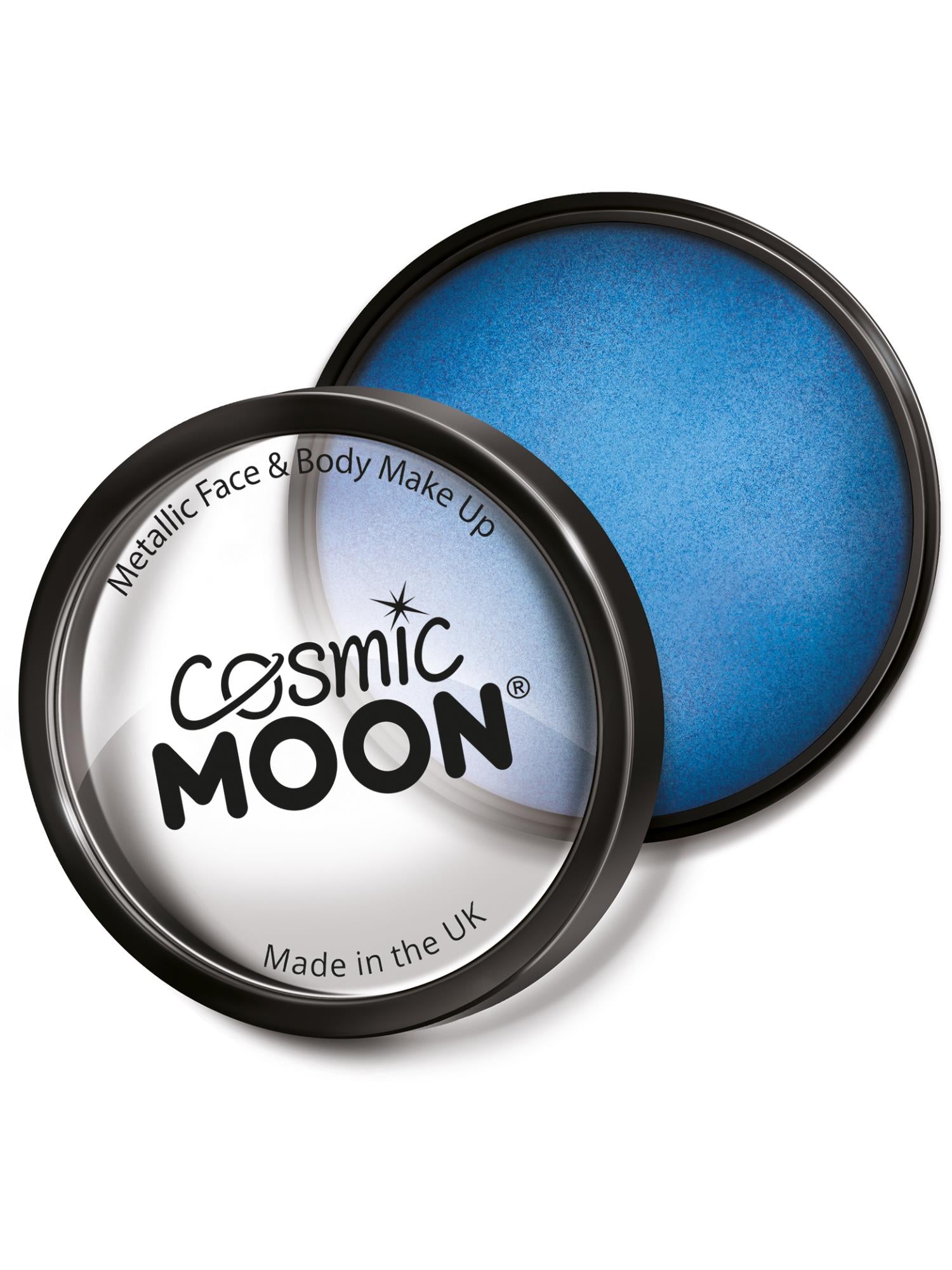 Cosmic Moon Creations Metallic Pro Face Paint Cake Pots, Blu, Single, 36g