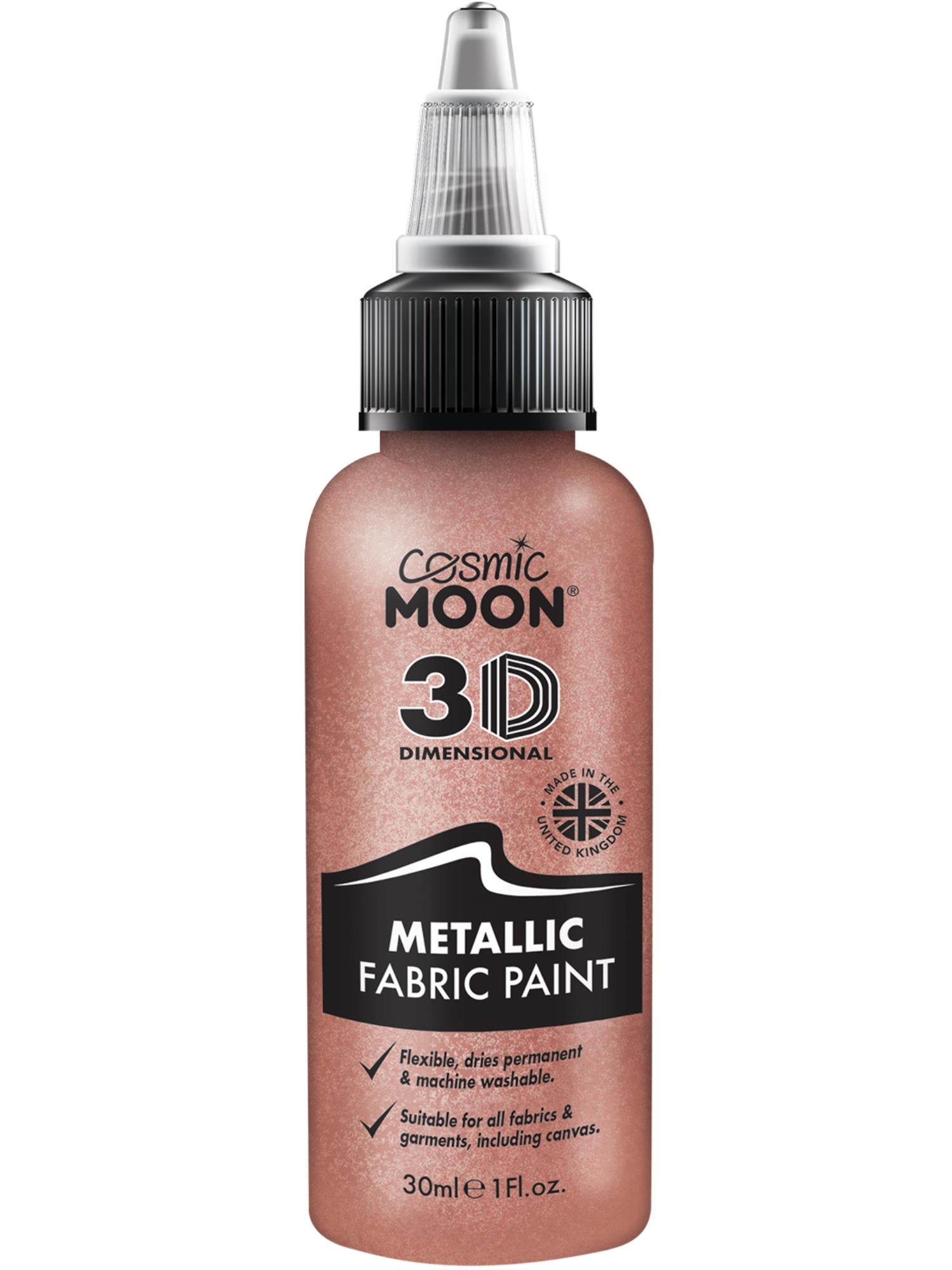 Cosmic Moon Creations Metallic Fabric Paint, Rose Gold, Single, 30ml