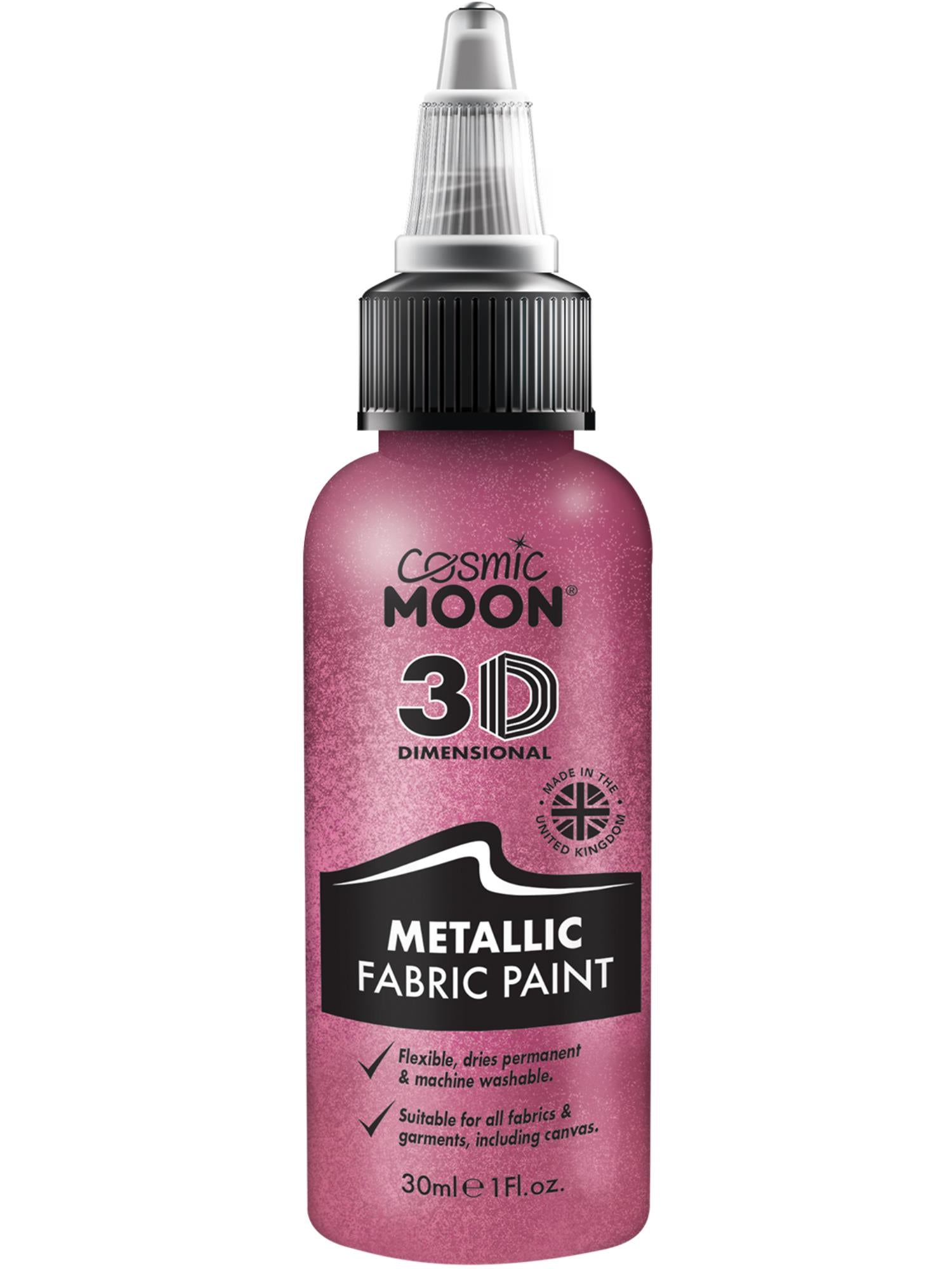 Cosmic Moon Creations Metallic Fabric Paint, Pink, Single, 30ml