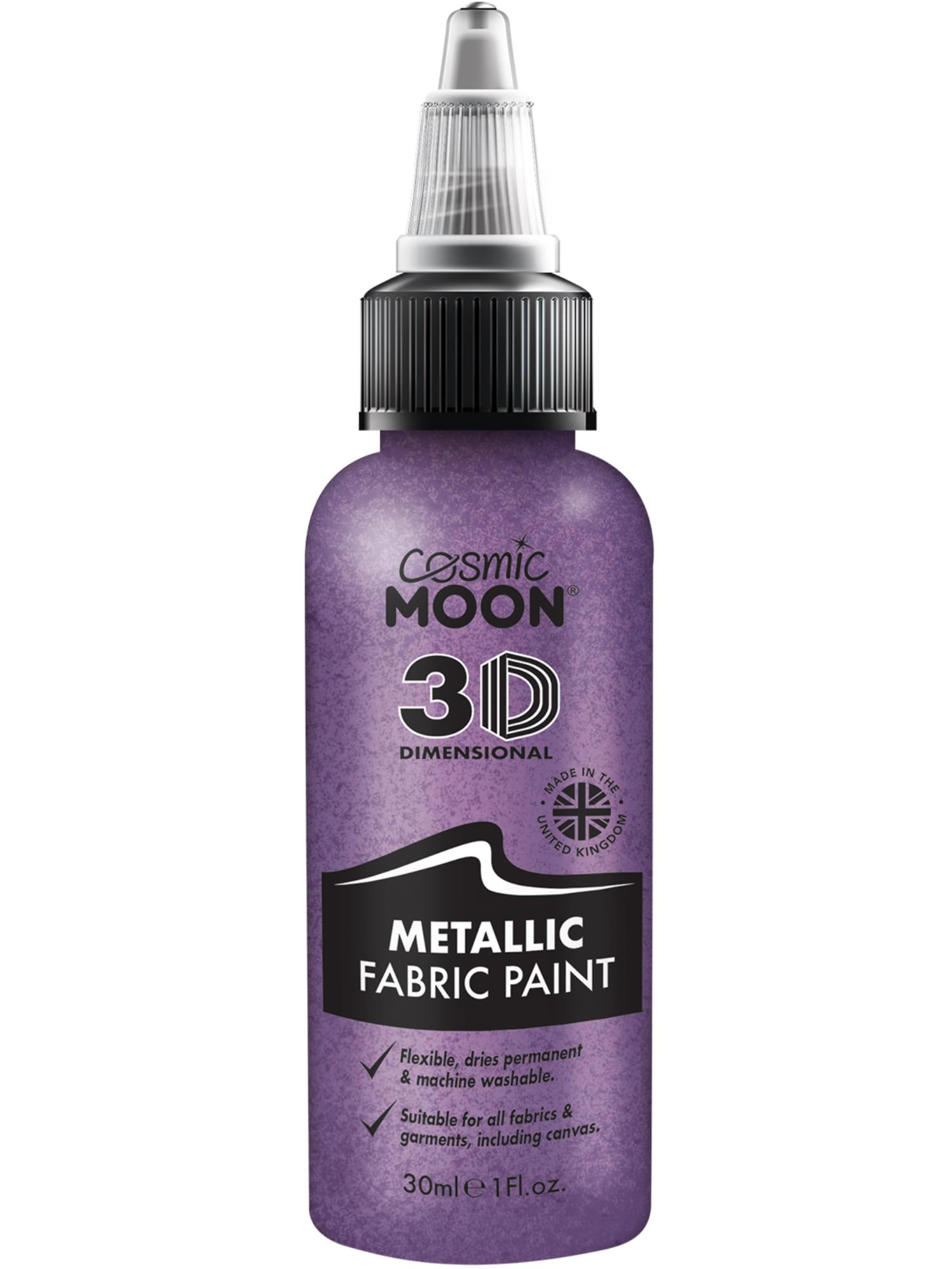 Cosmic Moon Creations Metallic Fabric Paint, Purple, Single, 30ml