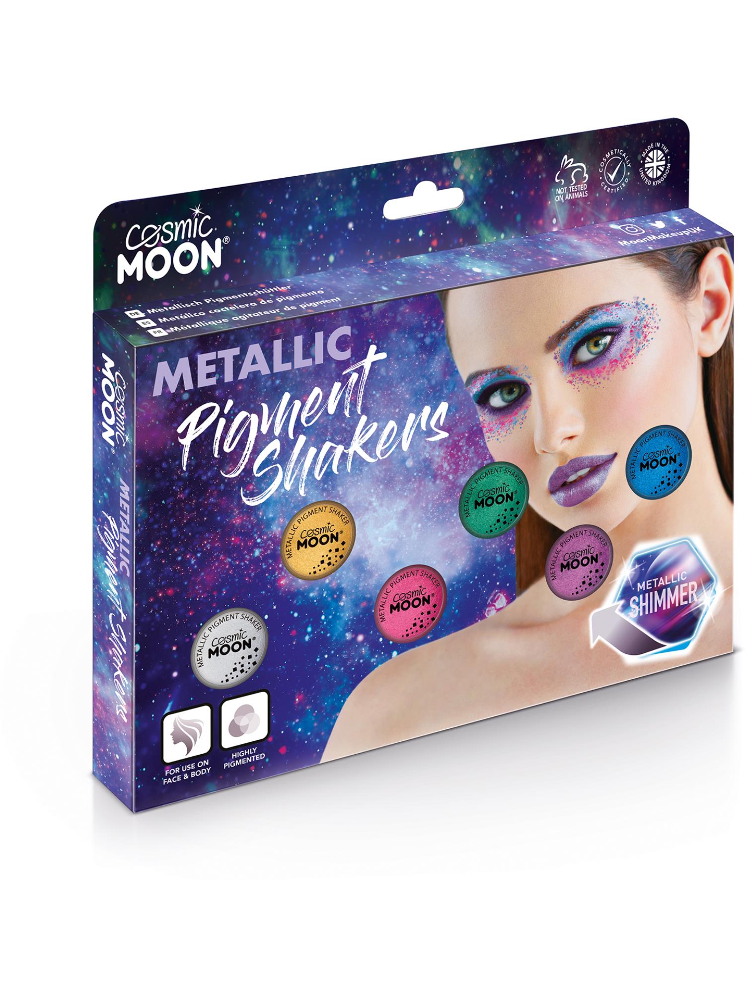 Cosmic Moon Creations Metallic Pigment Shaker, Assorted, Boxset, 4.2g