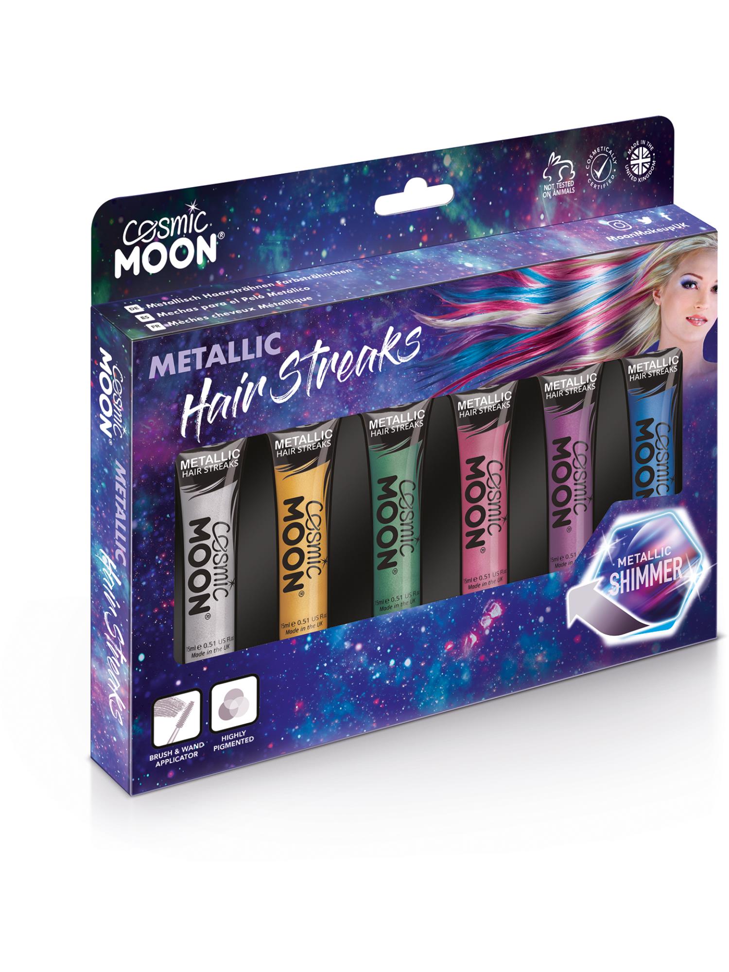 Cosmic Moon Creations Metallic Hair Streaks, Assorted, Boxset, 15ml