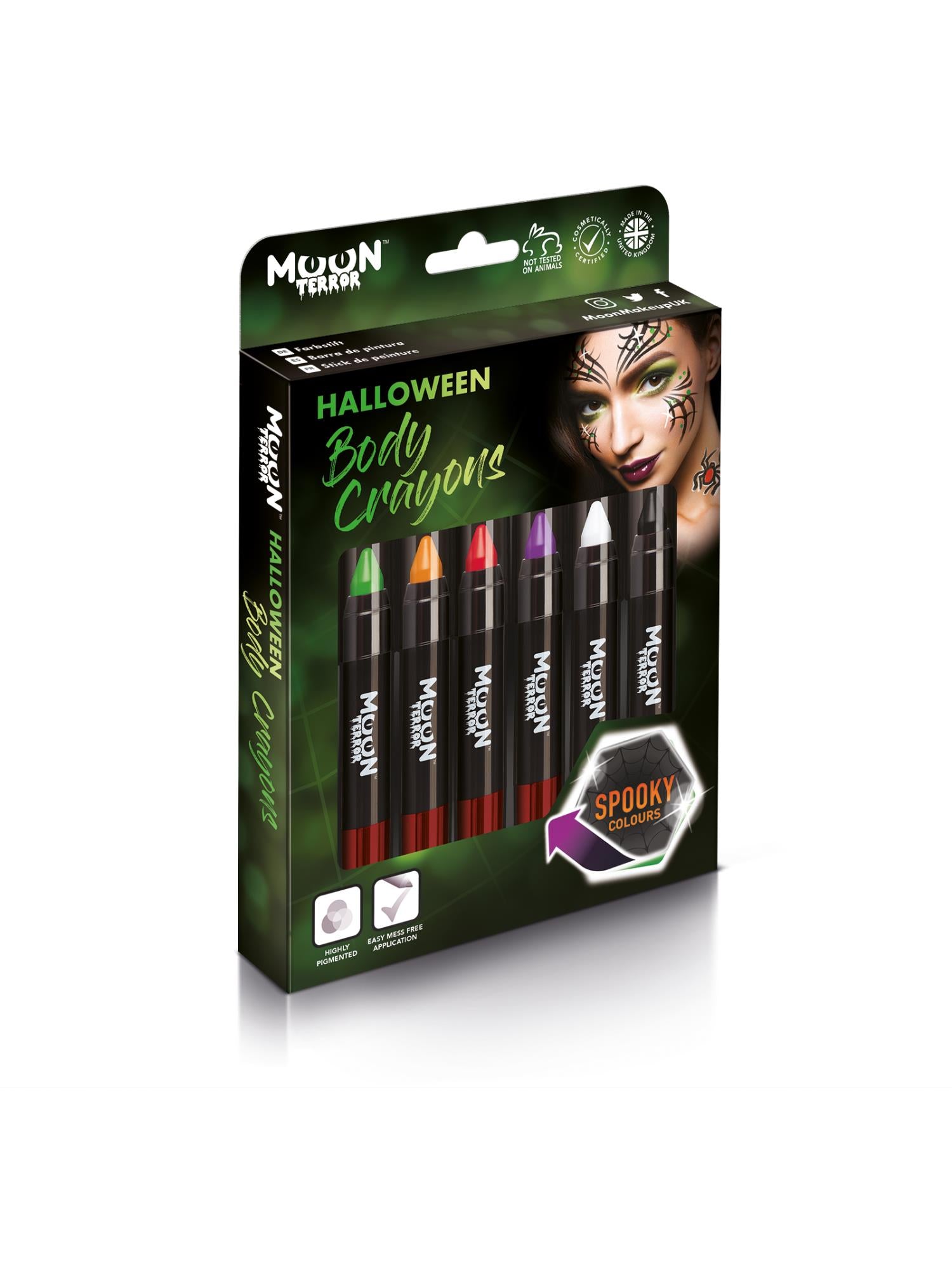 Moon Creations Terror Halloween Body Crayons, Assorted, Boxset