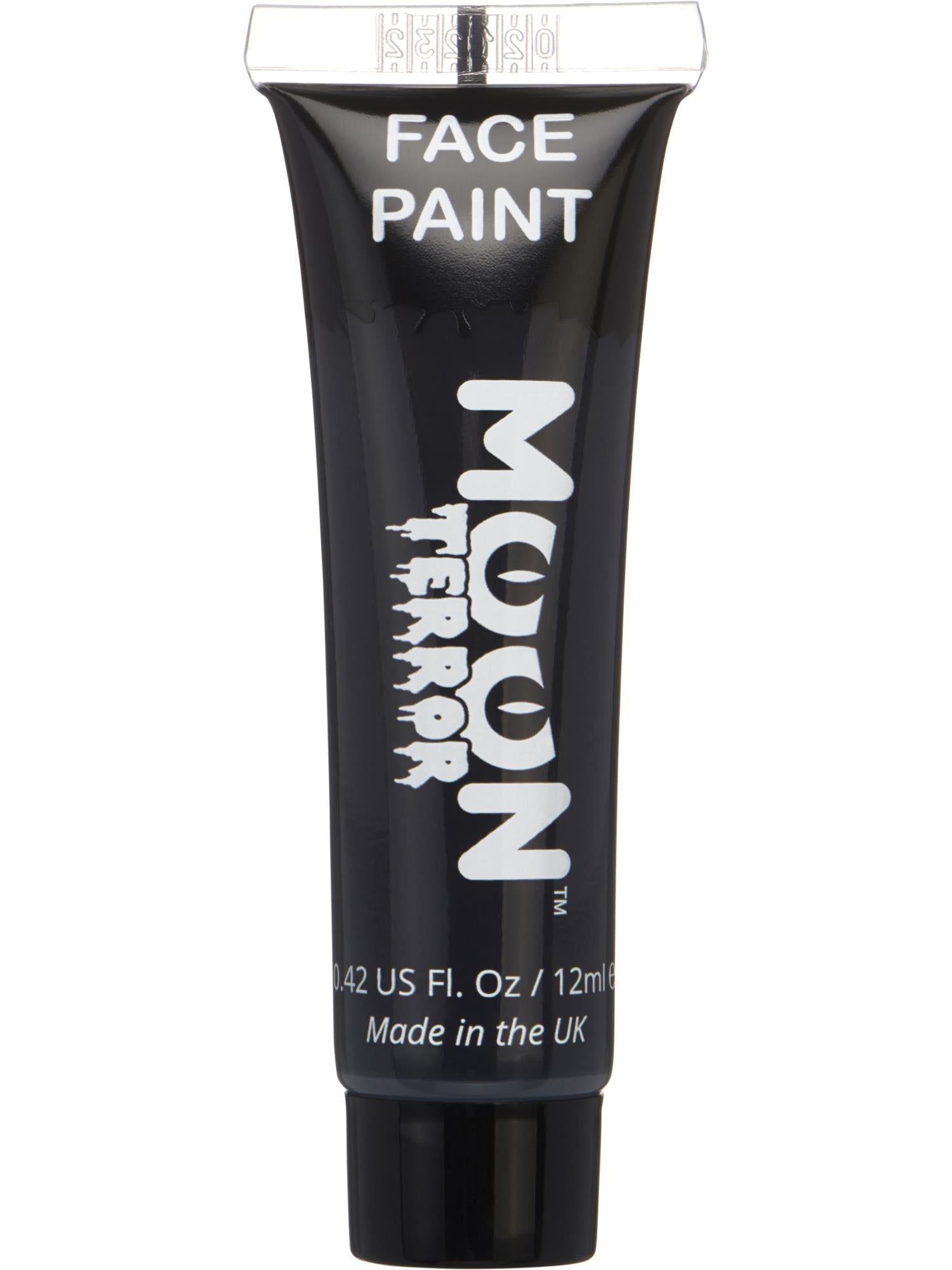 Moon Creations Terror Halloween Face & Body Paint, Black, Single 12ml