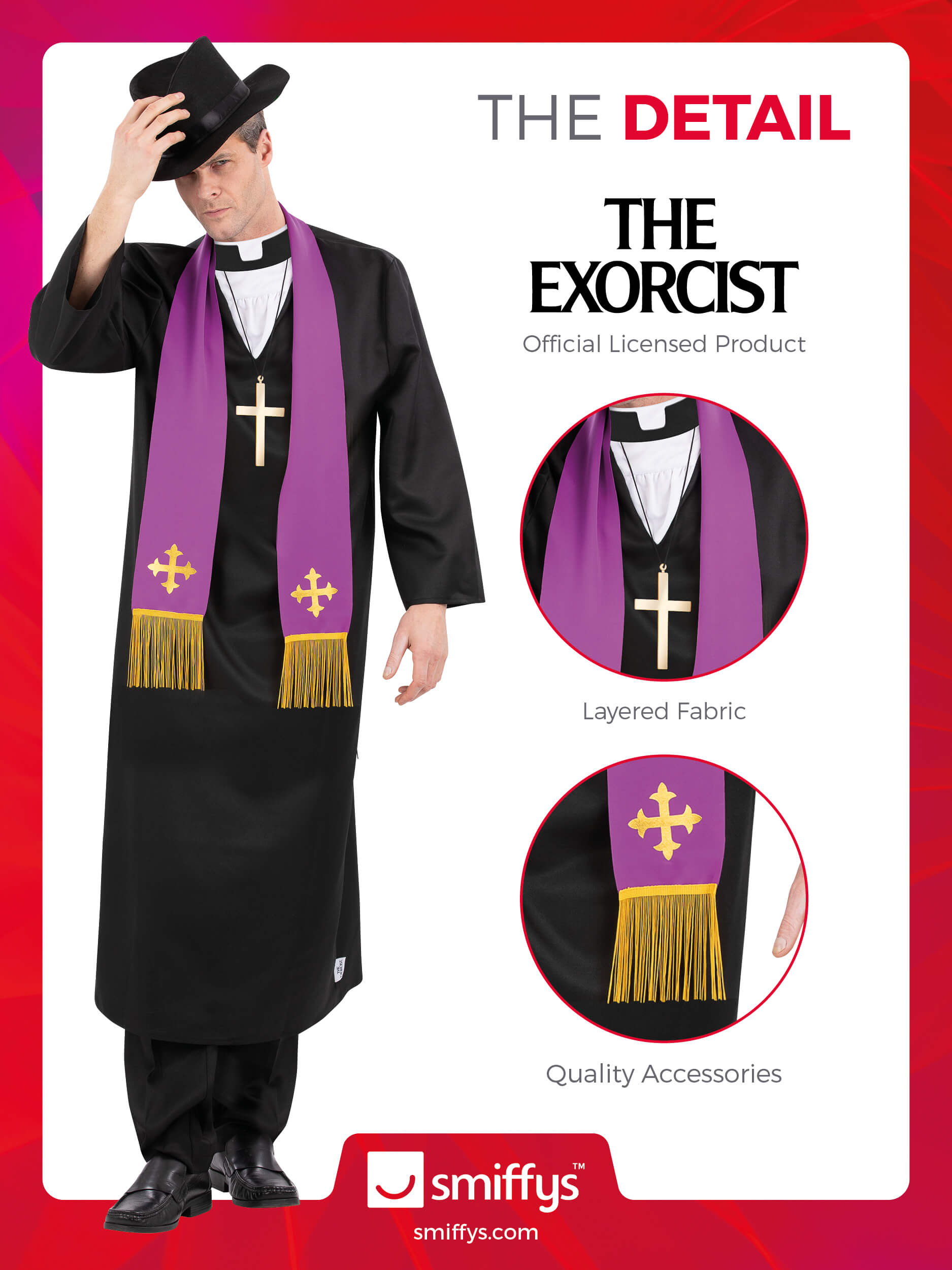 The Exorcist, Father Merrin Priest Costume, Robe