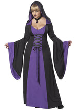 Black and Purple Deluxe Hooded Robe, Plus Size