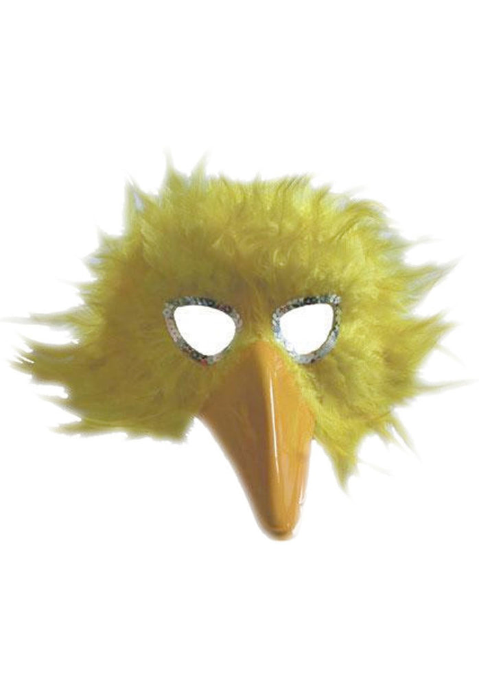 Yellow Bird Feathered Eye Mask