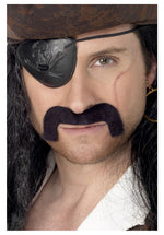 Pirate Tash Droopy Style Self-Adhesive. Smiffys fancy dress
