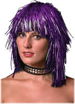 Purple Cyber Tinsel Wig