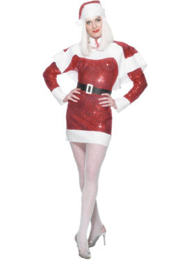 Costume Miss Sequin Santa Costume, Christmas Fancy Dress