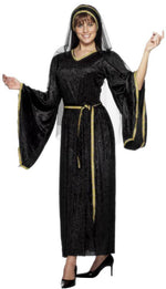 Medieval Lady Velvet-Look, Black, Costume Smiffys fancy dress