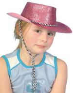 Cowboy Glitter Childs Hat, Pink, Plastic Smiffys fancy dress