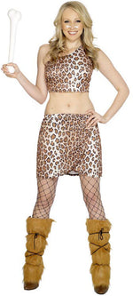 Cavewoman Costume, Top, Skirt, Spats Smiffys fancy dress