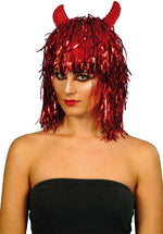 Red Devil Tinsel Wig