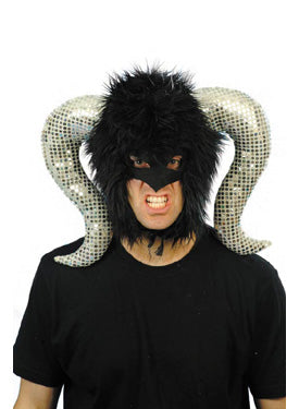 Devil Worshipper, Covers Eyes, Horns, Fabric Smiffys fancy dress
