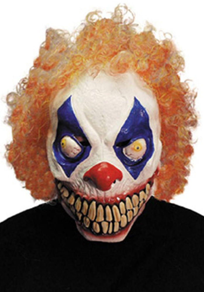 Clown 3/4 Mask, Evil Grin, W/Hair Smiffys fancy dress