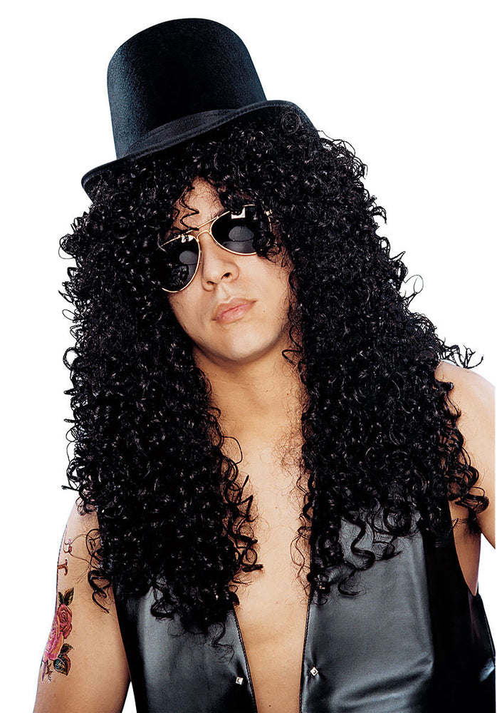 Curly Rocker Wig Black