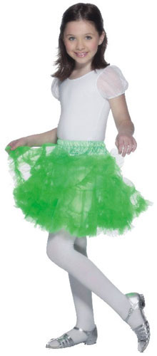 Layered Net Underslip, Green, Childrens Fancy Dress