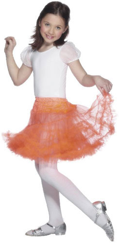 Layered Net Underslip, Orange, Childrens Fancy Dress