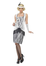Flapper Silver Fancy Dress Costume.