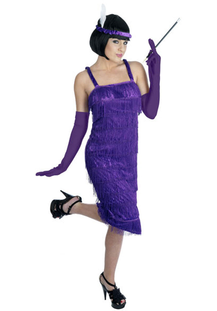 20s Purple Flapper Costume, Ladies Fancy Dress