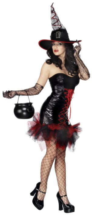 Fever Naughty Witch Costume, Halloween Fancy Dress