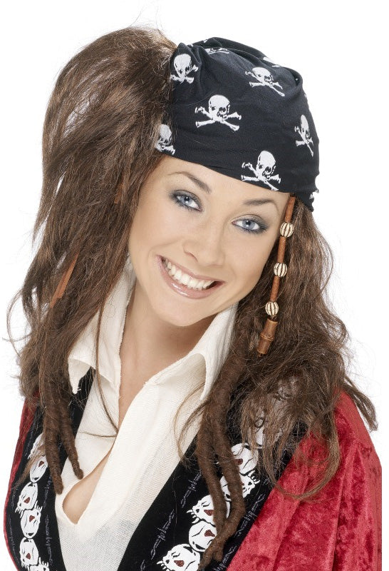 Pirate Girl Wig With Bandana