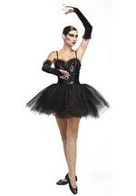 Gothic Ballerina Costume, Black Swan Fancy Dress