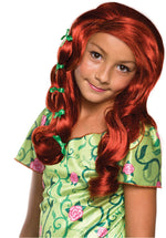 Poison Ivy Wig for girls.Long and curly auburn-coloured hair