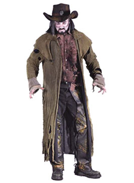 Outlaw Zombie Costume, Halloween Cowboy Fancy Dress