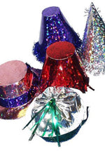 Hats, Foilboard, Holographic, Tinsel/25 Smiffys fancy dress